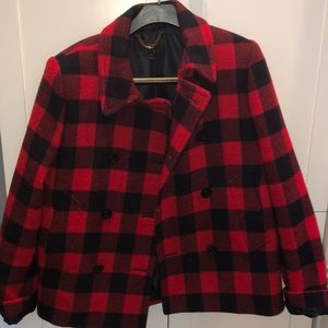 Jcrew plaid jacket peacoat